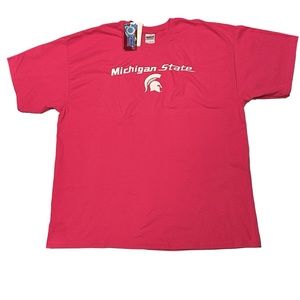 Michigan State Pink & White Short Sleeve T-Shirt Size 2XL